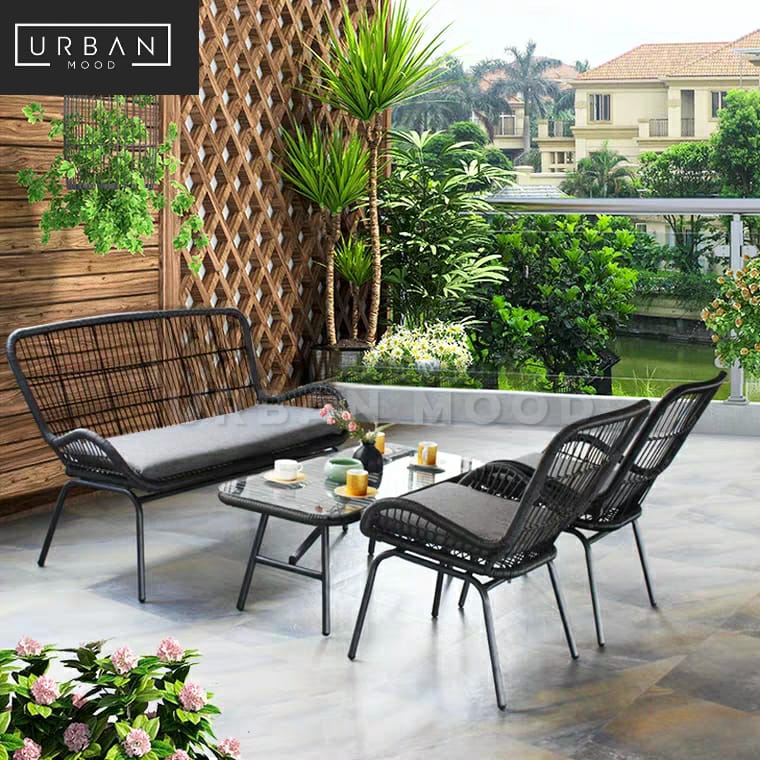 rattan outside table and chairs