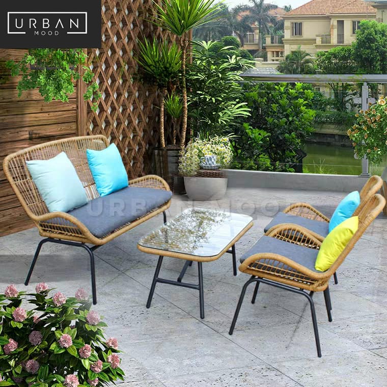 rattan outdoor table set