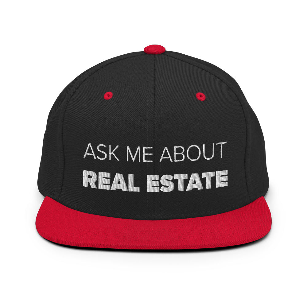 Ask Me About Real Estate Snapback Hat – Designed For Agents, LLC.