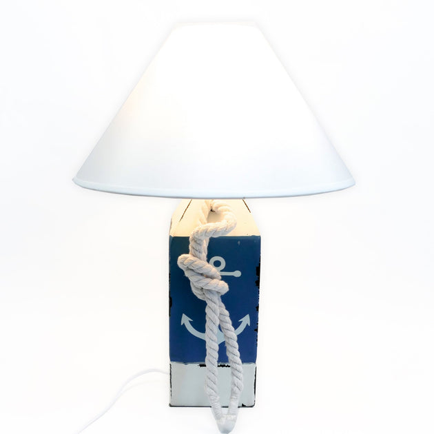 Maritime Tischlampe Schirmlampe Stockanker Lampe Lampe mit Anker 39 cm 