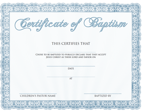 Free Baptism Certificate for Kids