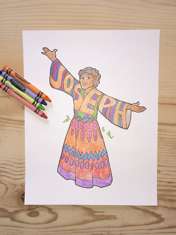 Joseph and the Coat of Many Colors Coloring Page
