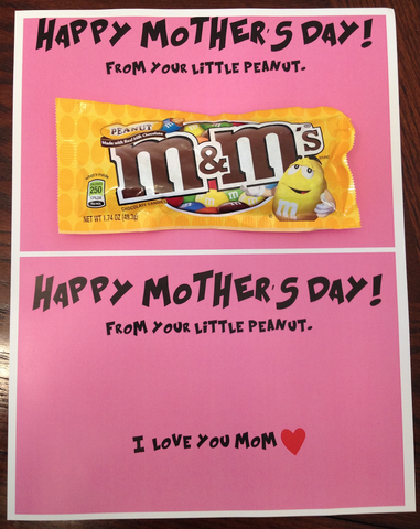 Mother's Day M and M Card for Kids