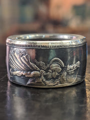 1890 English Crown Coin Ring - St. George Slaying the Dragon