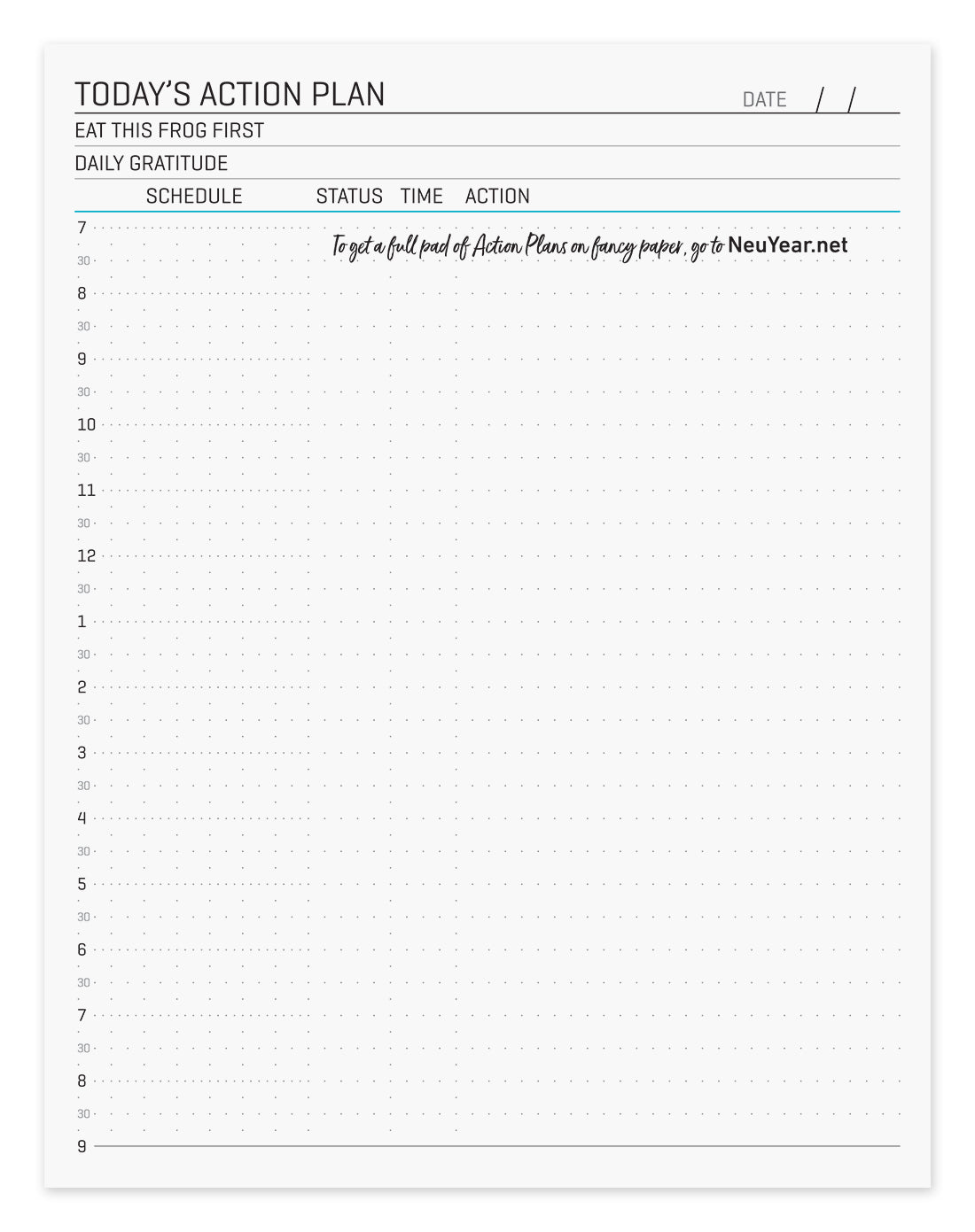 Action Plan Pad Free Digital Download