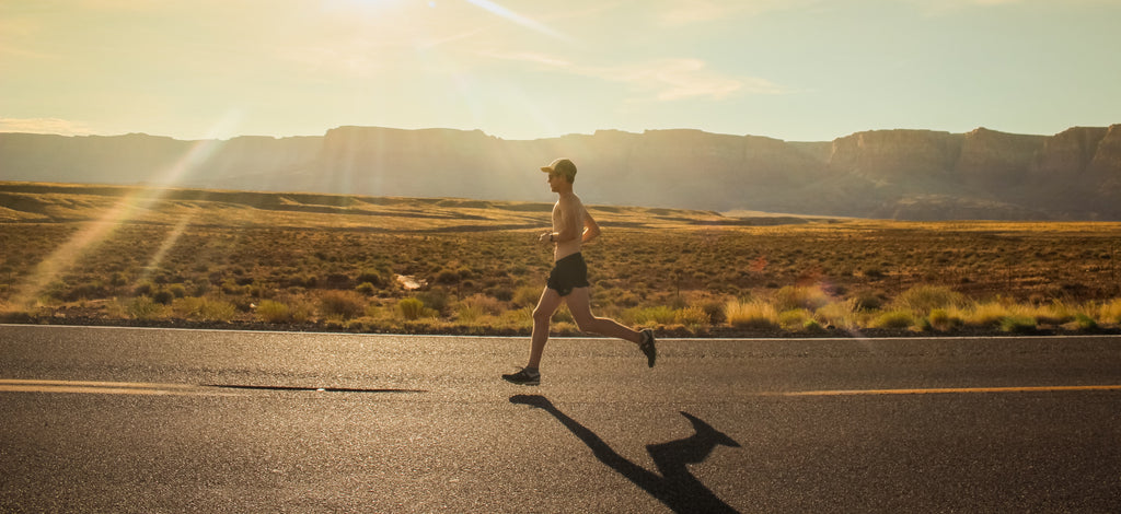 Man running in the desert