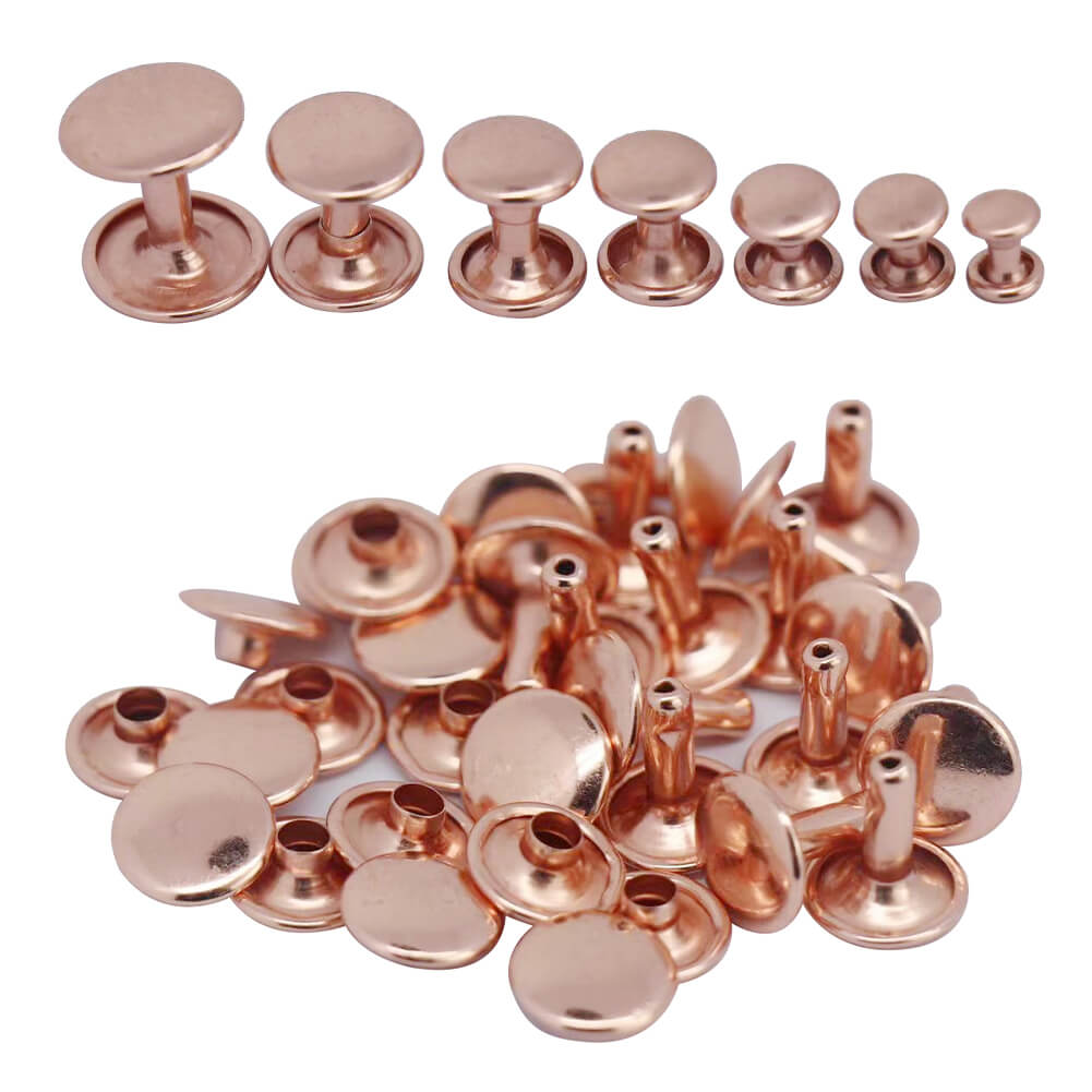 Rose Gold Rivets For Fabric Rivet For Leather Double Cap Rivets Leather Rivets Snaps Tools
