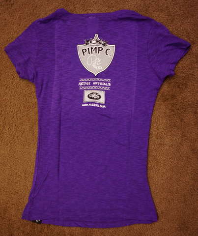 Smoking Out, Pourin' Up (purple) Ladies V-Neck (Pimp C