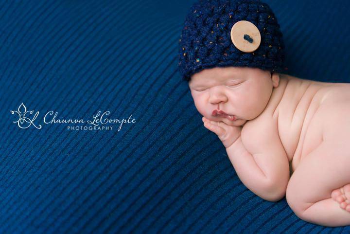 navy blue newborn beanie