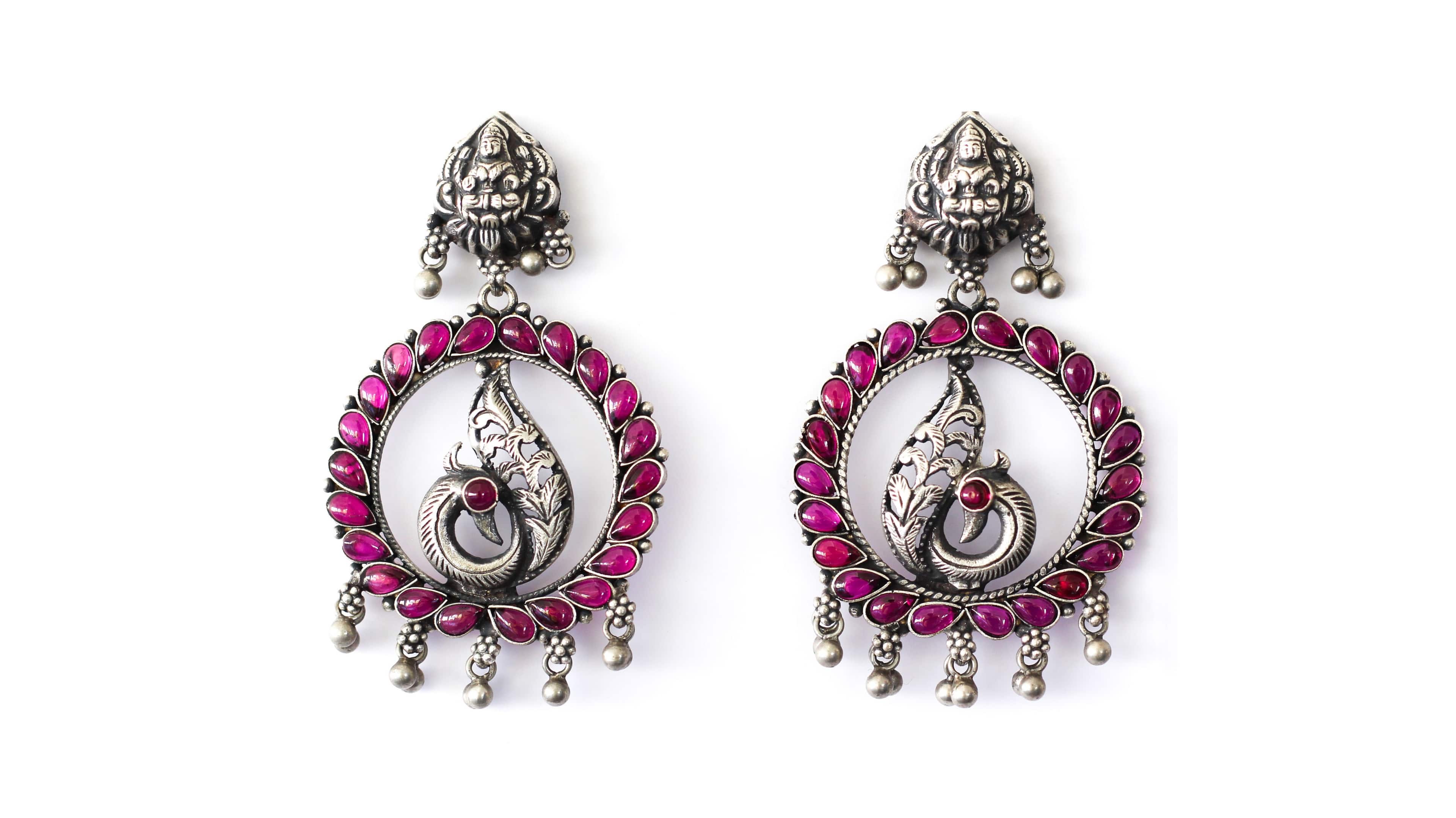 oxidized silver earrings