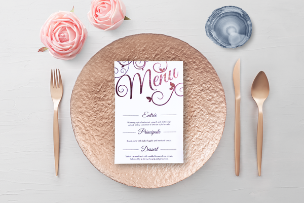 Rose Gold Menu