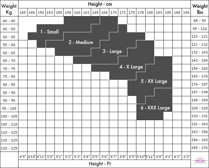 Gerbe Size chart at Mayfair Stockings