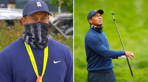 Tiger Woods in Face Shield