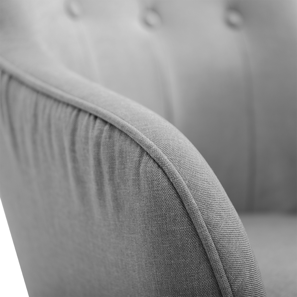 Linen Buttoned Wingback Chair & Footstool