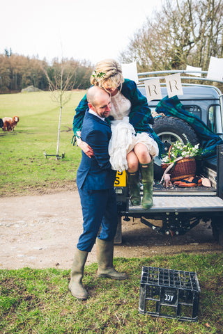 Real wedding photos wellies