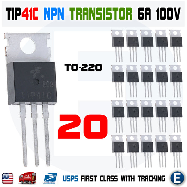 10 x TIP41C Fairchild NPN Transistor TO-220-1st Class 
