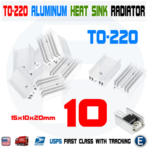 Fecom TO-218 TO-220 Aluminum Heatsink for MOSFET Regulator Power Transistor 