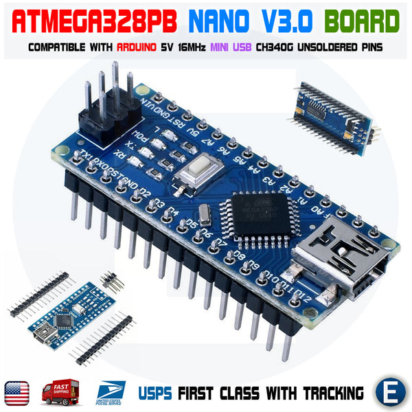 ToGames Mini Breadboard-Friendly USB Nano V3.0 ATmega328 5V Micro-Controller Board Voltage Regulator for Arduino-Compatible 