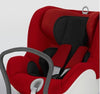 Red Dualfix car seat with black insert for newborns