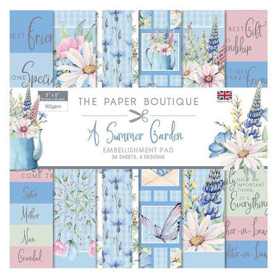 The Paper Boutique Summer Garden 8x8 Embellishments Pad