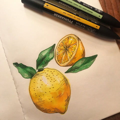 Lemons drawn with Promarkers - by Chelsey Wilson