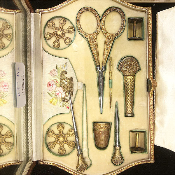 Antique French Embroidery Set