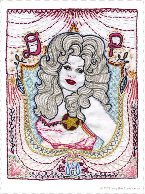 Jenny Hart Embroidered Dolly Parton