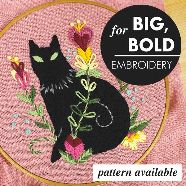 Black Cat Embroidery Pattern from Sublime Stitching