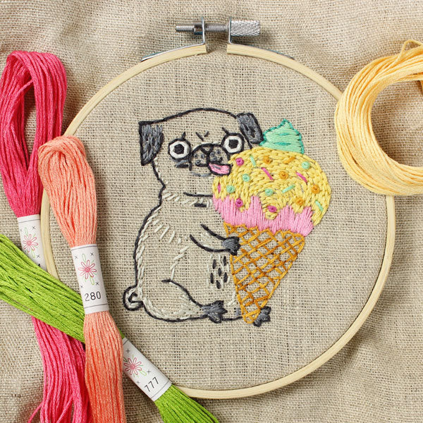 Gemma Correll Embroidery Patterns PUG DOG 