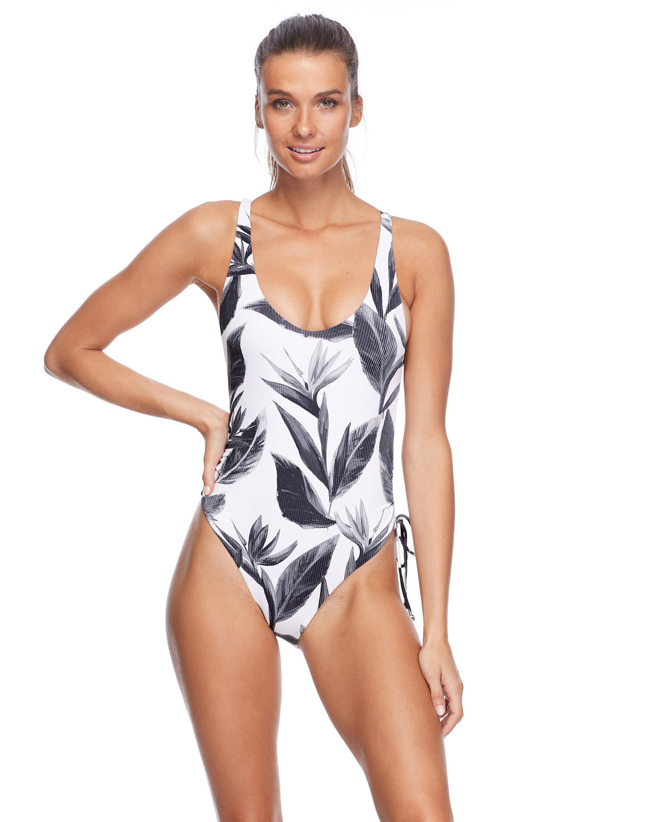 Body Glove Womens Missy Ruched Side V-Neck One Piece Swimsuit