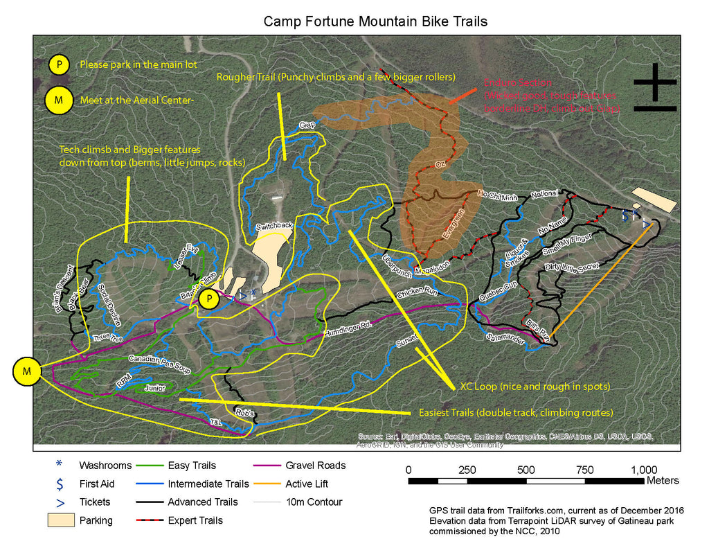 Camp Fortune MTB Trails 2017 General Description of Difficulty