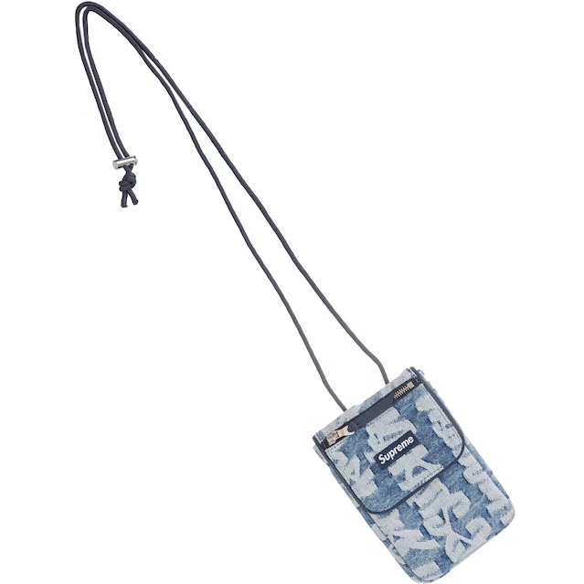 Supreme Fat Tip Jacquard Denim Neck Pouch -Blue