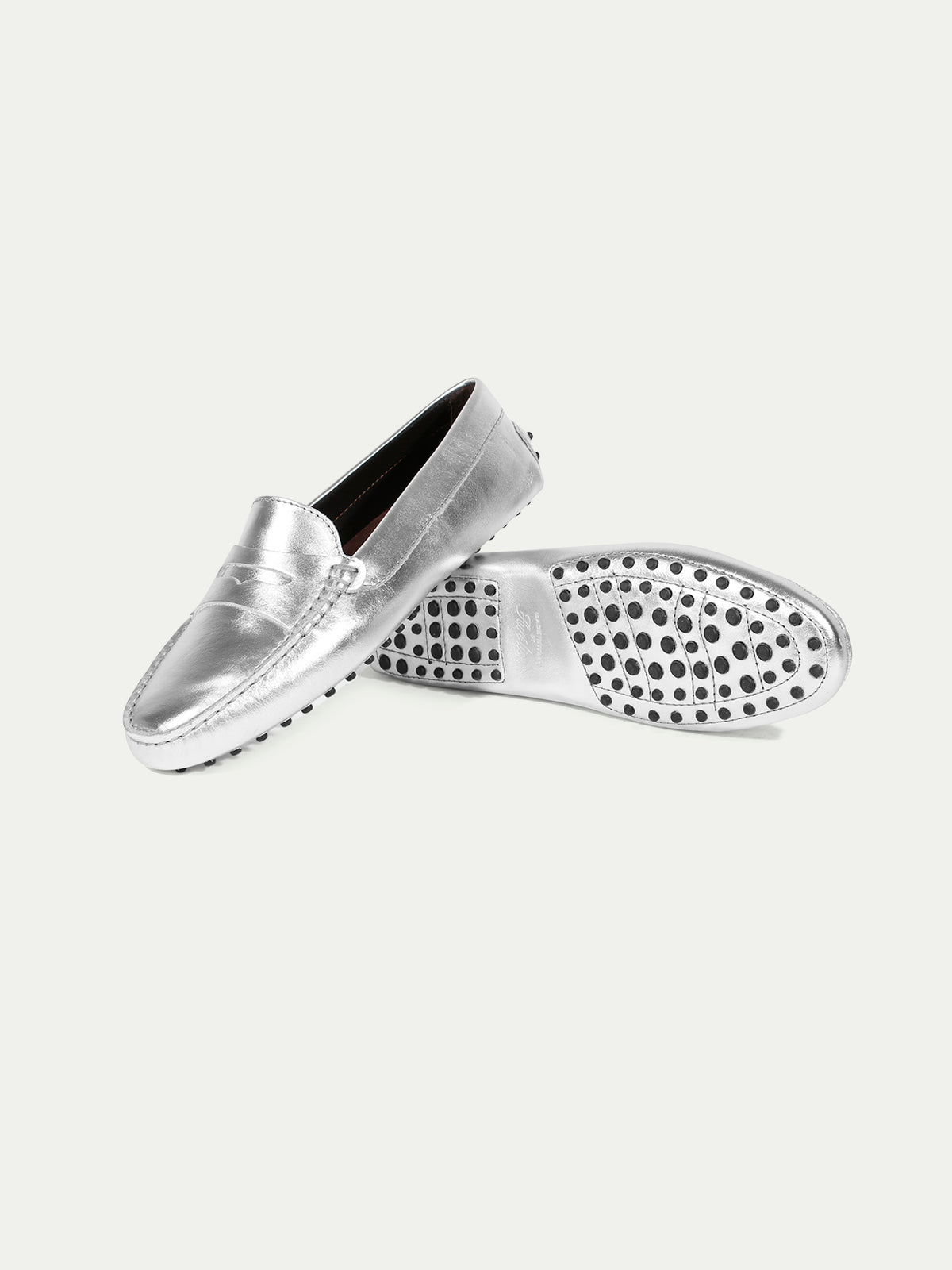 Oppervlakkig Somber Parameters Zilveren Driving Shoes | Aurélien