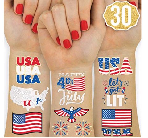 temporary patriotic metall flash tattoo