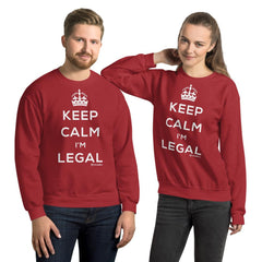Keep calm i'm legal red sweatshirt
