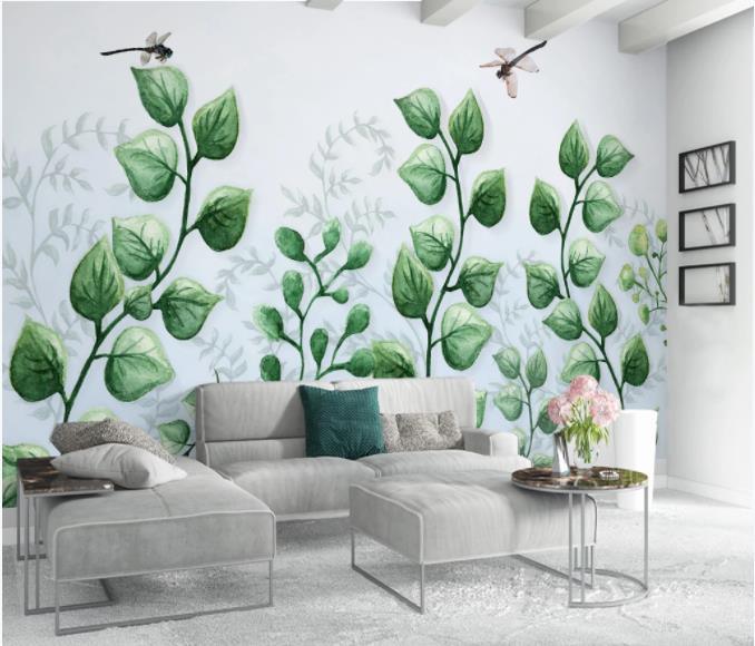 Details about   3D Green Leaves N1776 Wallpaper Wall Mural Removable Self-adhesive Sticker Amy 