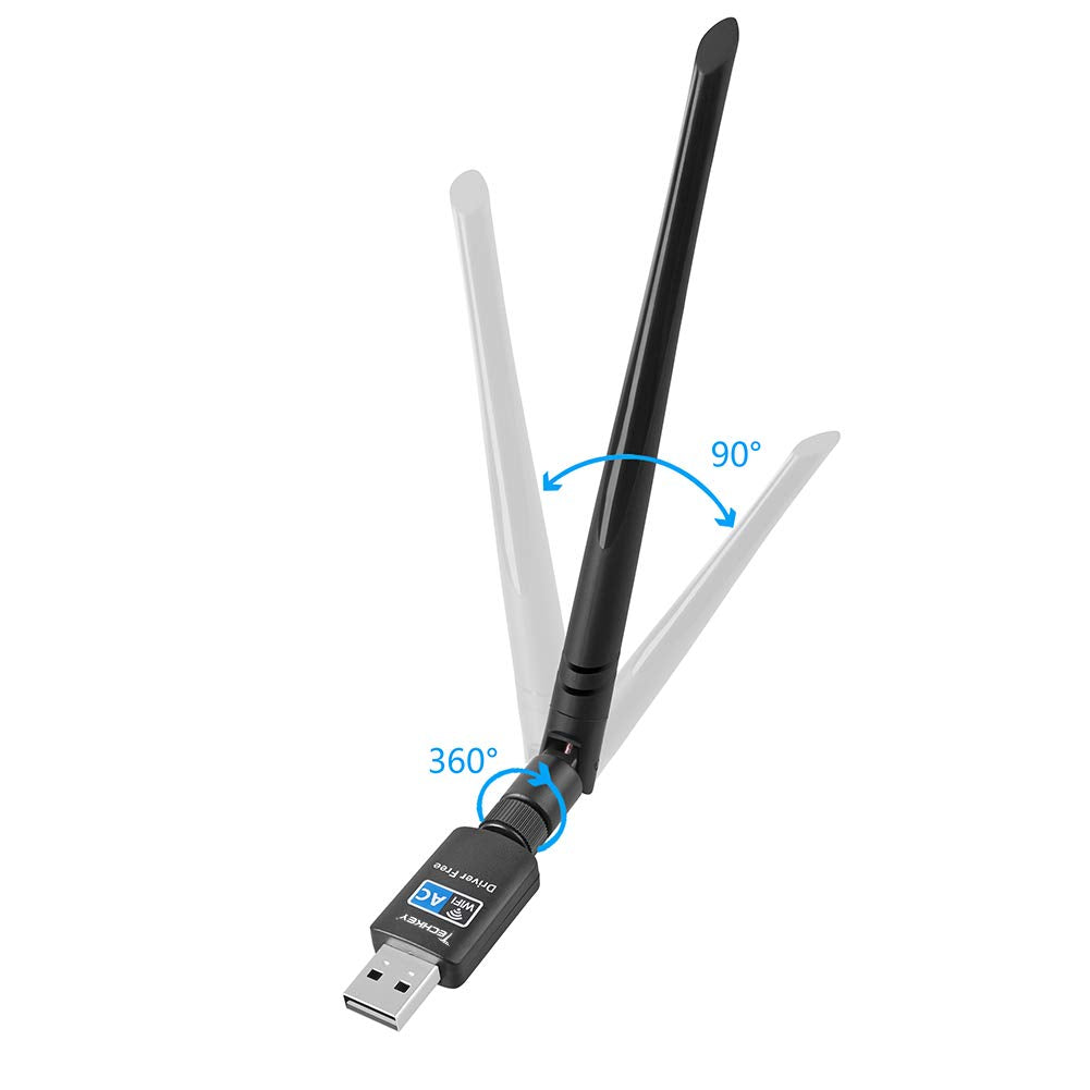 WiFi 600mbps，Techkey Wireless USB Adapter Band 2.42GHz/5. –