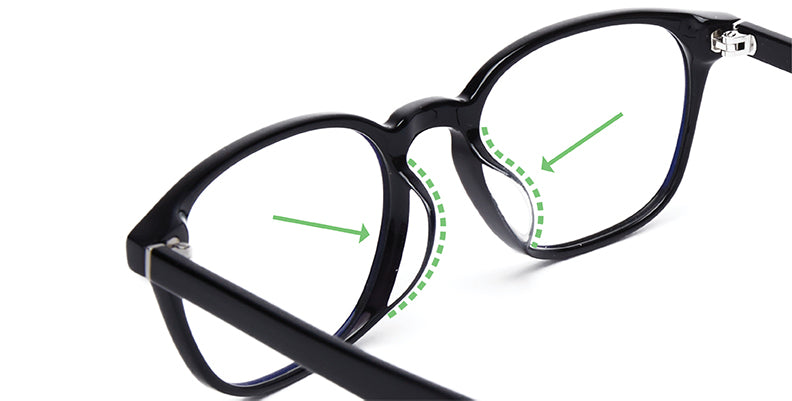 Asian-fit nose bridge for prescription eyeglasses.