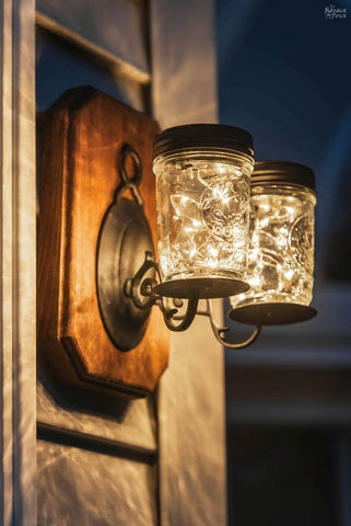 DIY mason jar outdoor wall lights