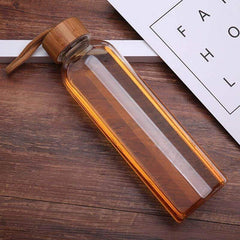 Reusable Glass Bottle With Bamboo Or Steel Lid