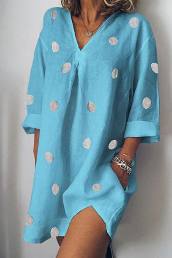 Vestido de largo mini con cuello en V, tallas grandes, disponible en cuatro colores