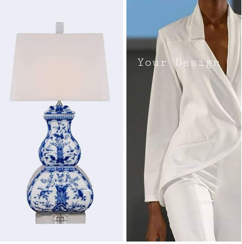 blue and white porcelain table lamp