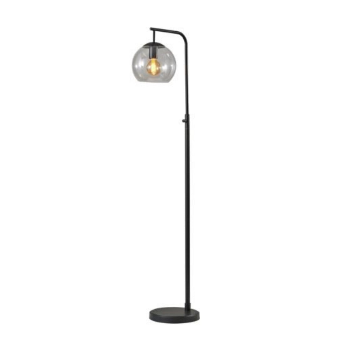 black glass floor lamp