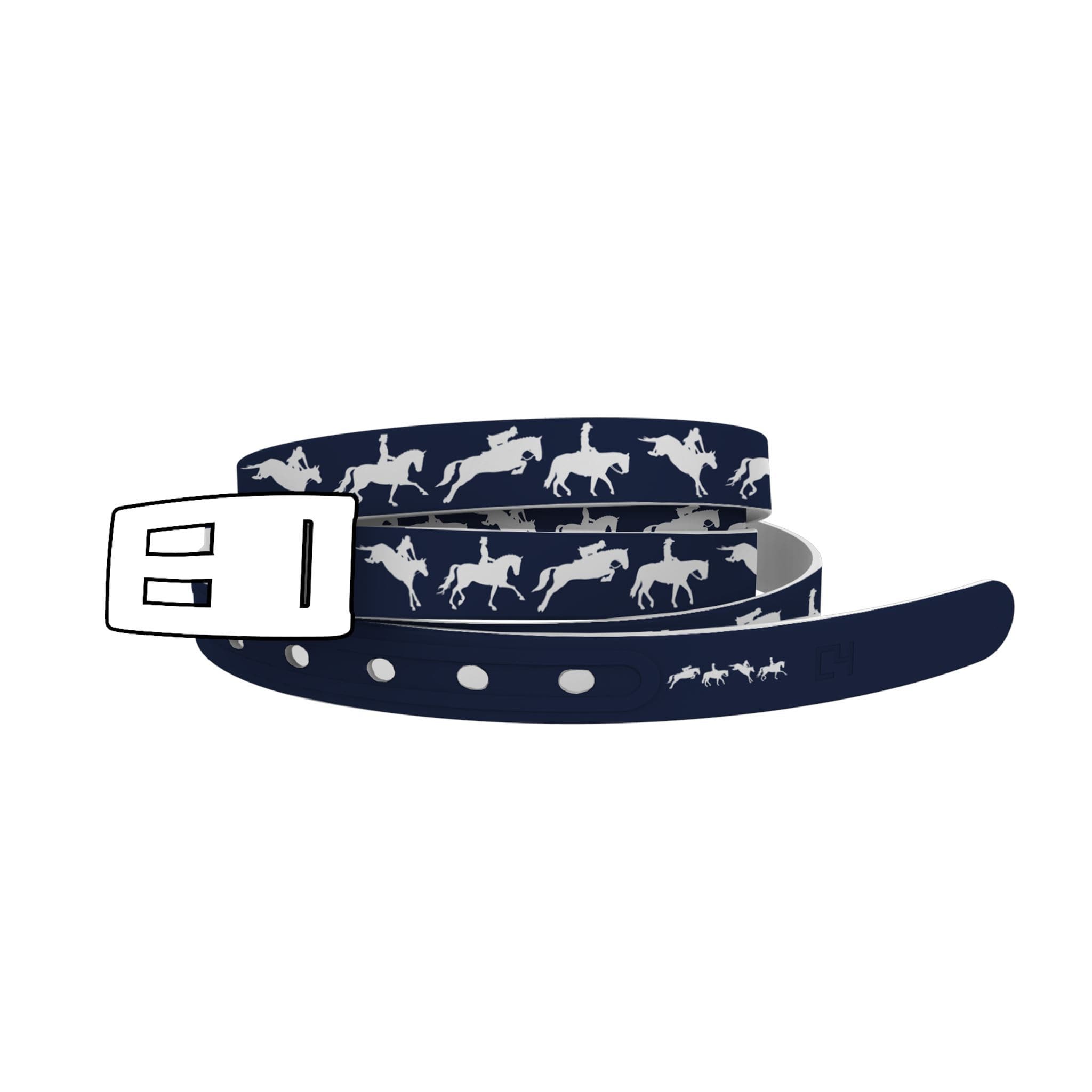 mistylaurel Equestrian Navy Skinny Belt-Skinny mistylaurel BELTS