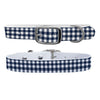 Flannel Navy White Dog Collar Dog Collar mistylaurel BELTS