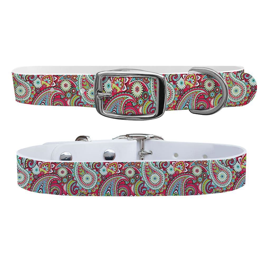 Paisley Magenta Dog Collar Dog Collar mistylaurel BELTS