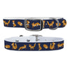 ETA Playing Foxes Navy Dog Collar Dog Collar mistylaurel BELTS