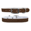 ETA Stitches Brown Dog Collar Dog Collar mistylaurel BELTS