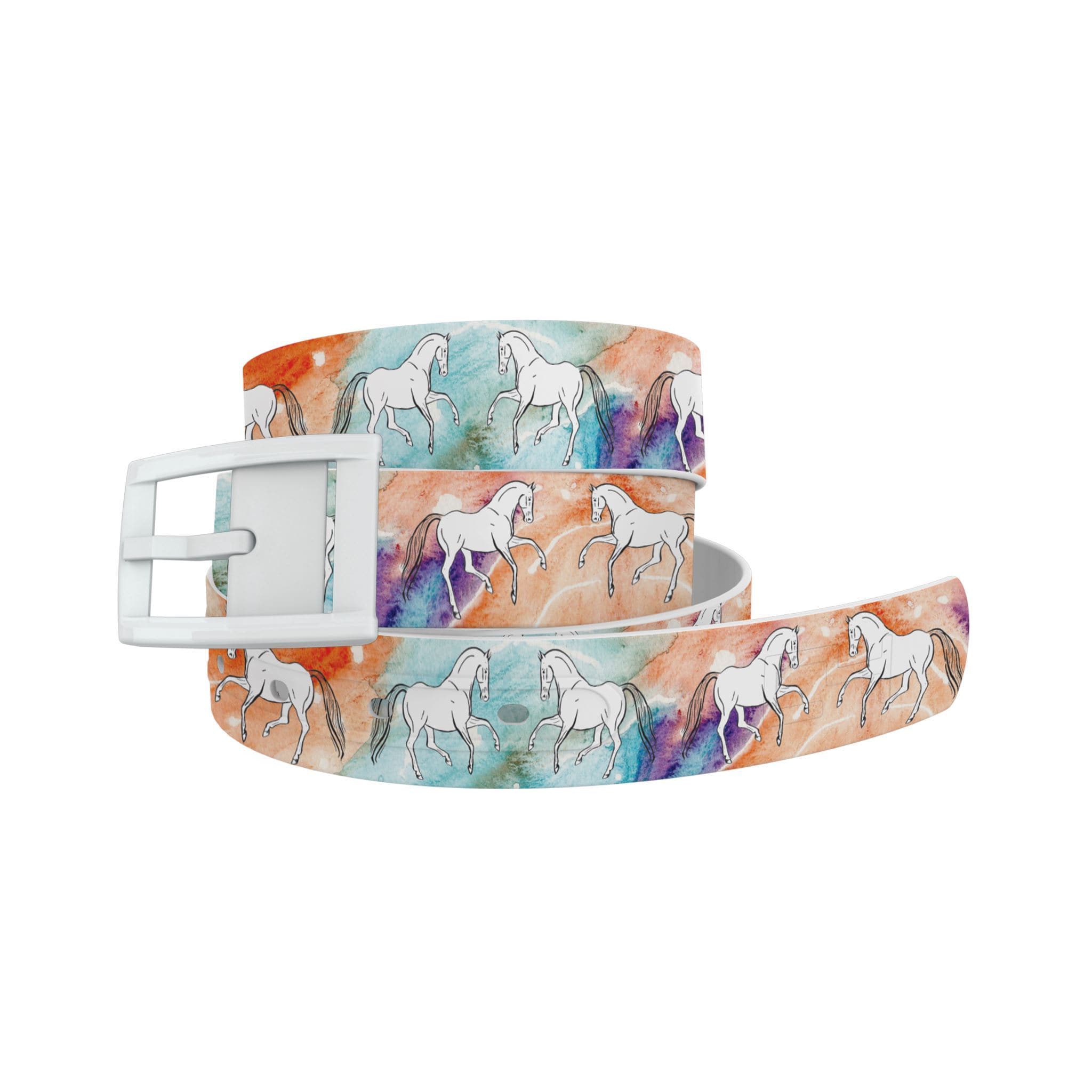 Decidedly Equestrian - Watercolor Belt Belt-Classic mistylaurel BELTS