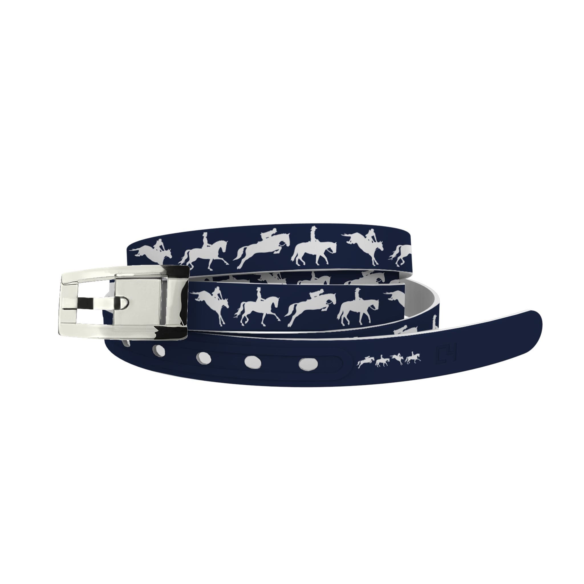 mistylaurel Equestrian Navy Skinny Belt-Skinny mistylaurel BELTS